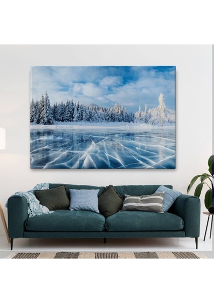 - Donmuş Göl Ukrayna Dekoratif Kanvas Duvar TABLOSU-3537