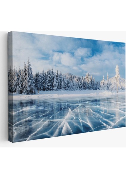 - Donmuş Göl Ukrayna Dekoratif Kanvas Duvar TABLOSU-3537 fiyatları