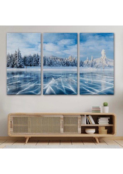 - Donmuş Göl Ukrayna Dekoratif Kanvas Duvar TABLOSU-3537 modelleri