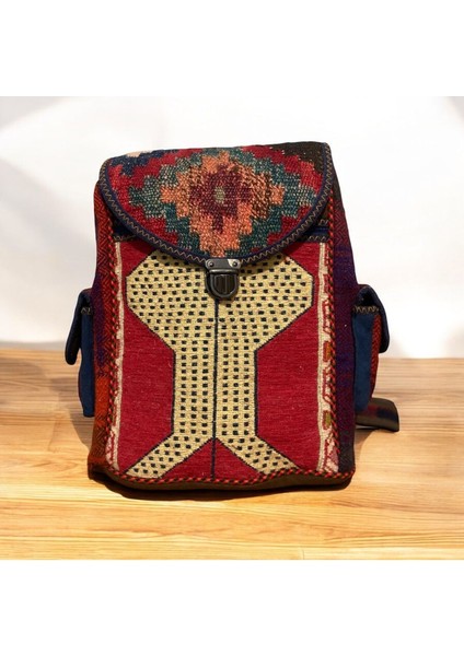 Etnik Kilim Desenli Büyük Boy Unisex Sırt Çantası