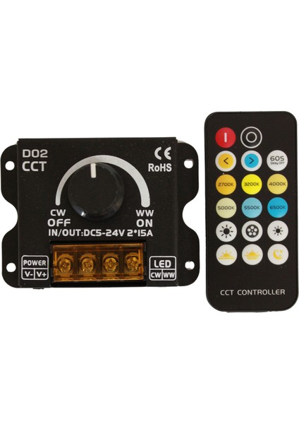 5-24 Volt 30 Amper 17 Tuşlu Rf Kumandalı 3 Renk Cct Manuel Dimmer