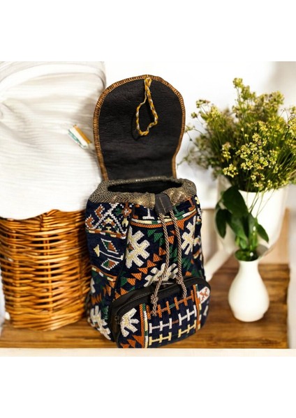 Etnik Kilim Desenli Büyük Boy Unisex Sırt Çantası modelleri