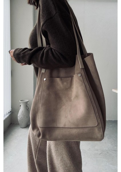 Cep Detaylı Vizon Hakiki Deri Çanta modelleri