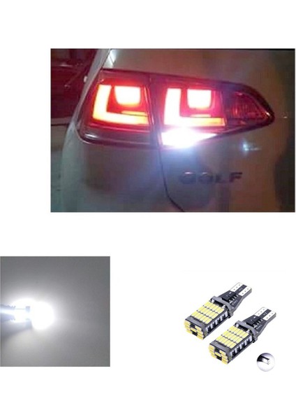Vw Golf 7 Normal Stop Için Beyaz LED Geri Vites Ampulü T15