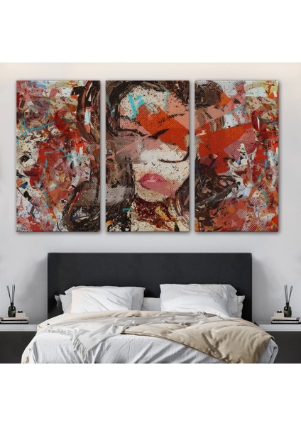 - Çağdaş Sanat Kadın Portresi Yağlıboya Görünüm Dekoratif Kanvas Duvar TABLOSU-3534