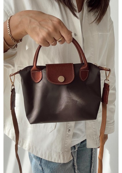 Mini Kahverengi El ve Omuz Çantası