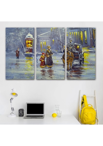 - Eski Şehir ve At Arabası Yağlıboya Görünüm Dekoratif Kanvas Duvar TABLOSU-3573 modelleri