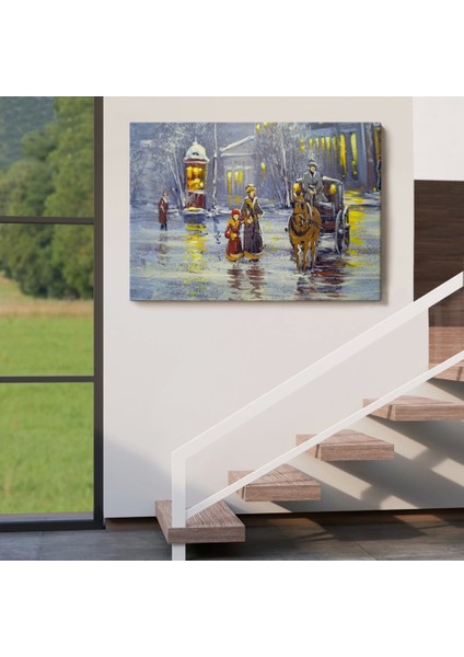 - Eski Şehir ve At Arabası Yağlıboya Görünüm Dekoratif Kanvas Duvar TABLOSU-3573 indirimleri