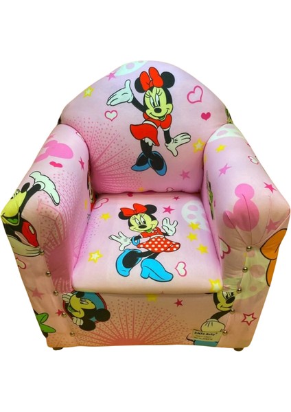 Mickey Mouse Desenli Pembe Çocuk Koltuğu