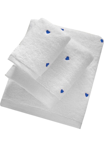 3 Parça Kalp Nakışlı Banyo Havlusu Takımı %100 Pamuklu Lovely Set fiyatları