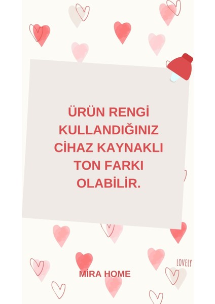 3 Parça Kalp Nakışlı Banyo Havlusu Takımı %100 Pamuklu Lovely Set