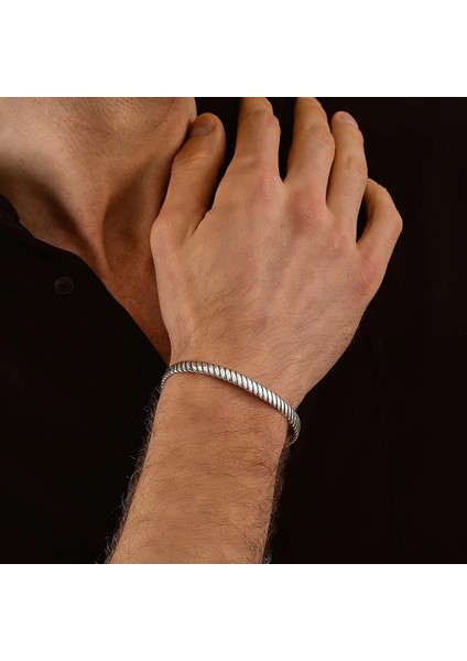 925 Ayar Gümüş Ribera Unisex Kelepçe Bileklik