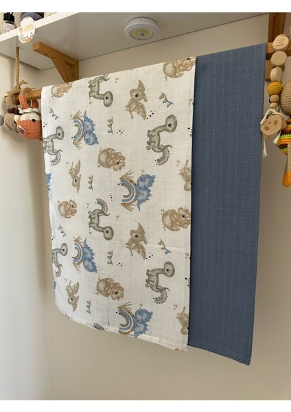 Ftbabycollection Fulya Tuhafiye %100 Pamuk 2'li Müslin Bebek Battaniye Seti OEKO-TEX Sertifikalı Müslin Örtü 80X90 cm
