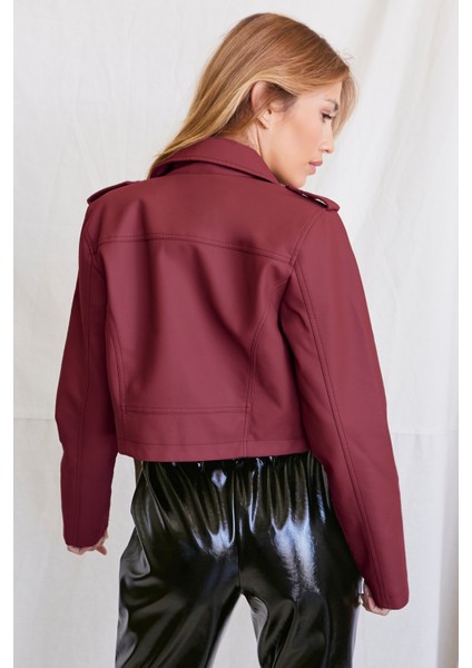Suni Deri Crop Ceket fırsatları