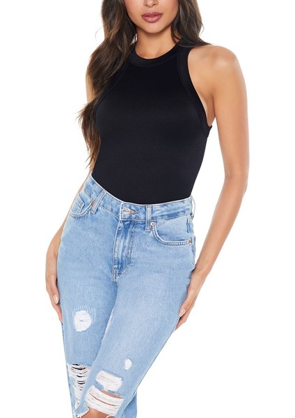 Dikişsiz Yaka Bodysuit