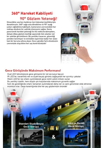 -14MP - Gece Görüşlü - Elektrikli 4g Sım Kartlı Güvenlik Kamerası - Hareket ve Insan Algılama