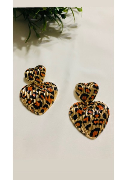 Kalpli Büyük Leopar Küpe