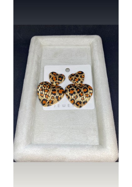 Kalpli Büyük Leopar Küpe