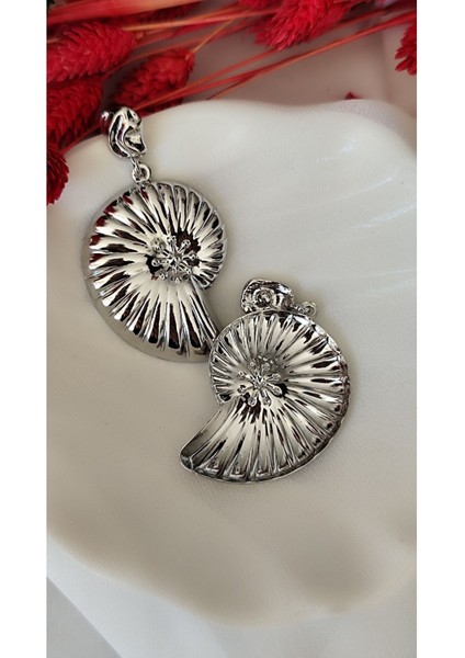 Salyangoz Iki Parça Metal Silver Küpe fiyatları