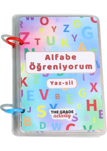The Grade 2-6 Yaşyaz-Sil Alfabeyi Öğreniyorum Eğlenceli ve Eğitici Set (32 Sayfa-12,5 cm x 10,5 cm Ölçüler)