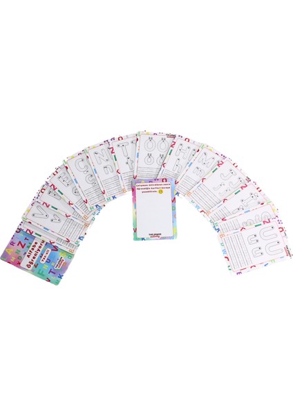 The Grade 2-6 Yaşyaz-Sil Alfabeyi Öğreniyorum Eğlenceli ve Eğitici Set (32 Sayfa-12,5 cm x 10,5 cm Ölçüler)