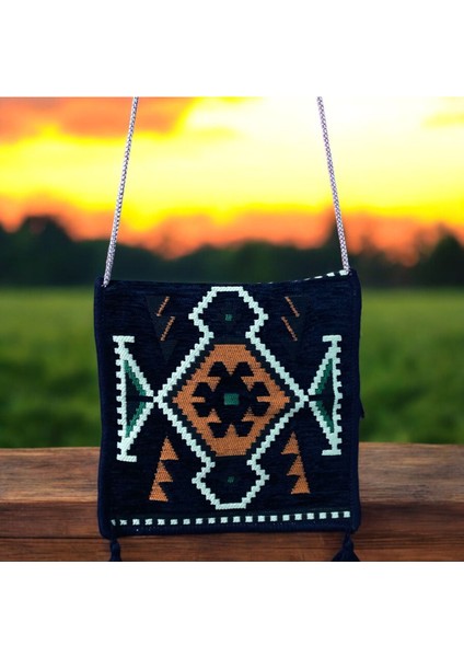 Etnik Kilim Desenli Unisex Heybe Çanta