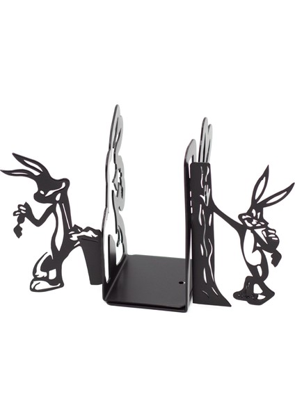 Çocuk Odası Çizgi Karkater Desenli Metal Kitap Desteği - Kitap Tutucu - Ev ve Ofis Dekoratif Aksesuar (2 Li Set) fiyatları