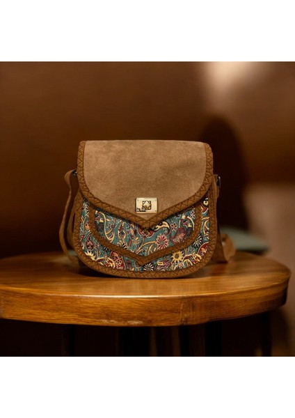 Termo Süet Etnik Desenli Küçük Boy Kadın Omuz Çantası