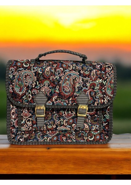 Termo Süet Etnik Desenli Orta Boy Kadın Omuz Çantası