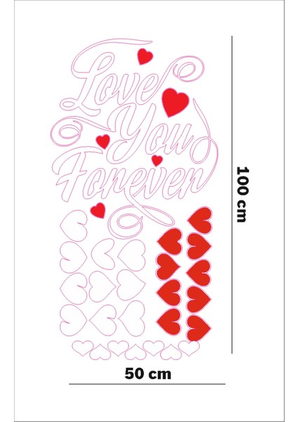 Sevgililer Günü 14şubat Valentine's Day Kırmızı Beyaz Kalpler Vitrin Sticker Folyo fiyatları