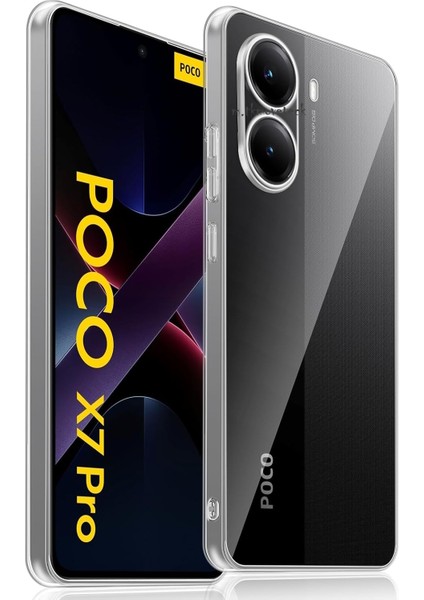 Xiaomi Poco X7 Pro Kılıf Kamera Korumalı Çıkıntılı Yumuşak Şeffaf Silikon Kapak Classic Renksiz / Iron Man Versiyonu Uyumlu