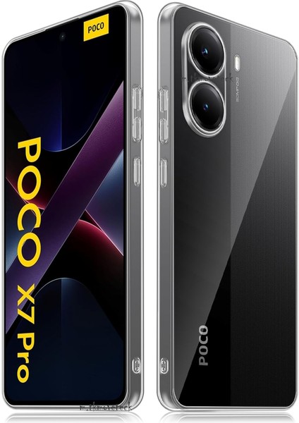 Xiaomi Poco X7 Pro Kılıf Kamera Korumalı Çıkıntılı Yumuşak Şeffaf Silikon Kapak Classic Renksiz / Iron Man Versiyonu Uyumlu