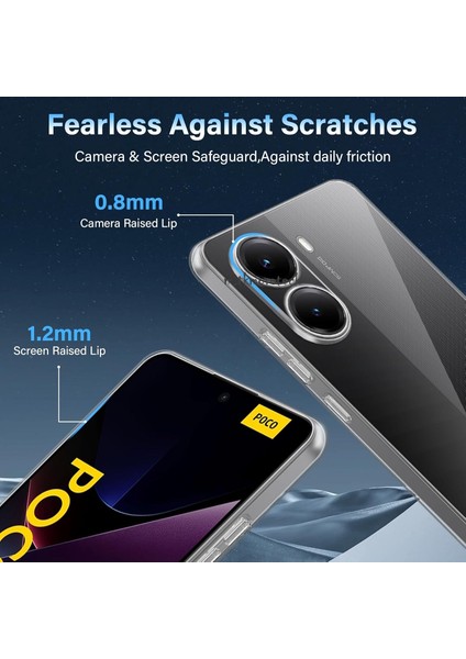 Xiaomi Poco X7 Pro Kılıf Kamera Korumalı Çıkıntılı Yumuşak Şeffaf Silikon Kapak Classic Renksiz / Iron Man Versiyonu Uyumlu