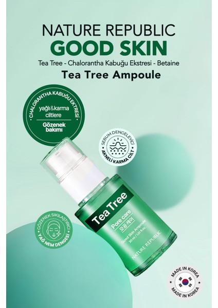 Gözenekli Ciltler Için Serum Nature Republic Good Skin Tea Tree Ampoule modelleri