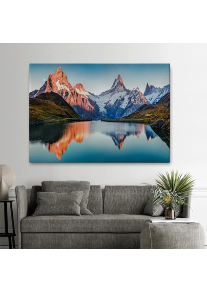 - Bachalpsee Gölü ve Isviçre Alpleri Dekoratif Kanvas Duvar TABLOSU-3624