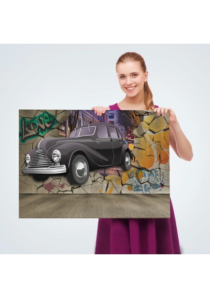 - Duvardan Fırlayan Klasik Araba Dekoratif Kanvas Duvar TABLOSU-3631 fırsatları