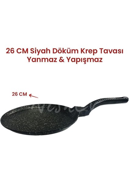 Hanımeli Döküm Krep Tava 26CM – Yanmaz Yapışmaz Çizilmez Koruma fiyatları