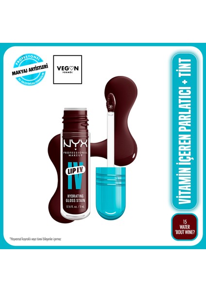 Lip I.V. Vitamin İçeren Parlatıcı + Tint - 15 Water 'Bout Wine?