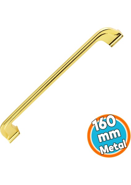 Mobilya Kulp Mutfak Dolabı Çekmece Dolap Kapak Kulpu Düz 160 mm Kulbu Gold Altın Metal Kulpları