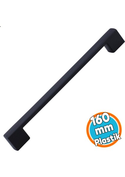 Kulp Siyah Mobilya Çekmece Mutfak Dolap Dolabı Kulpu Kulbu Kulpları 160 mm (Sert Plastik)