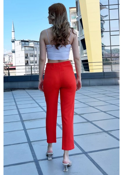 Kadın Çimalı Düğme Detaylı Pantolon