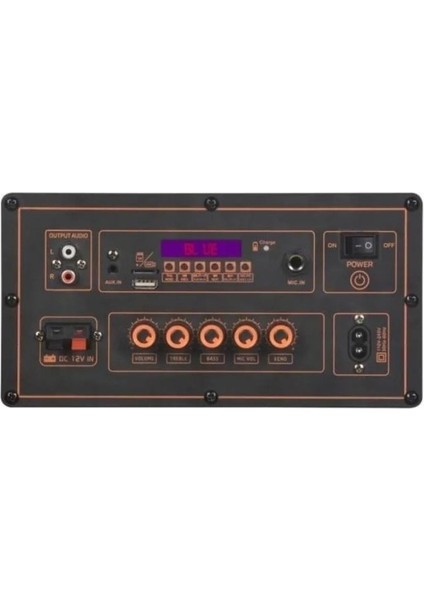 Baab Q12 Profosyonel Ahşap Kasa Taşınabilir Büyükboy 40X33X60 Kumanda Mikrofon,bluetoothlu,hoparlör
