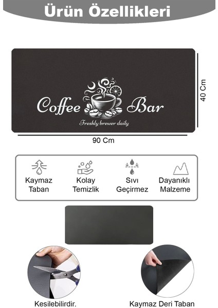 Barista Matı Sıvı Geçirmez Büyük Boy Xxl Kahve Barı Espresso Kahve Makinesi Pad 40X90CM 27241224