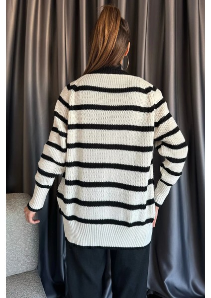 Çizgili Kadın Triko Hırka P-00013928