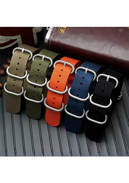 Klasik Suya Dayanıklı Koku Yapmaz Sportif Renkli Nato Saat Kordonu 22 mm fiyatları