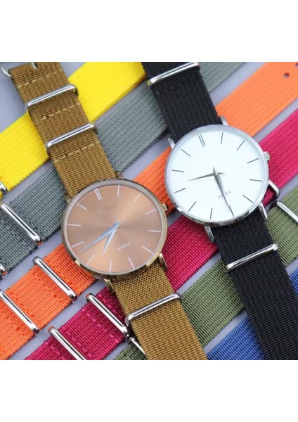 Klasik Suya Dayanıklı Koku Yapmaz Sportif Renkli Nato Saat Kordonu 22 mm modelleri