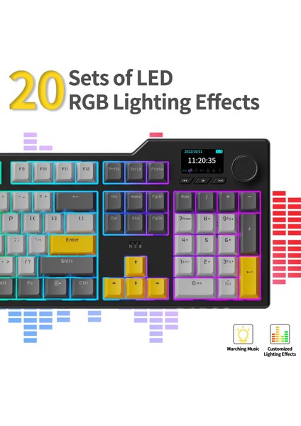 AK35I V3 Kablosuz Mekanik Oyuncu Klavyesi-Gasket Gövde Yapısı Dinamik Rgb-Tft Ekranlı Siyah/avakado Switch modelleri