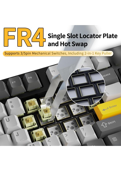 AK35I V3 Kablosuz Mekanik Oyuncu Klavyesi-Gasket Gövde Yapısı Dinamik Rgb-Tft Ekranlı Siyah/avakado Switch fırsatları