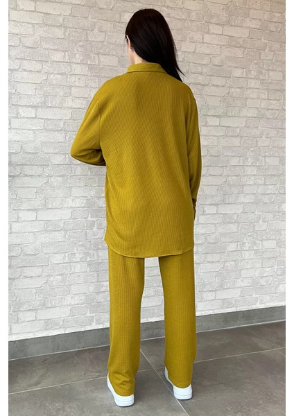 Kadın Fitilli Gömlek Pantolon Ikili Takım fırsatları