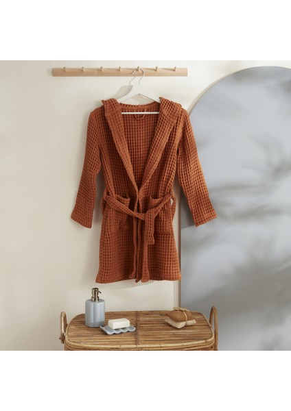 Young Lesley Gofre Bornoz 8-10 Yaş Kahve